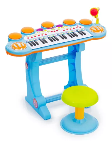 Piano Brinquedo Infantil Musical Teclado Pedagógico Branco