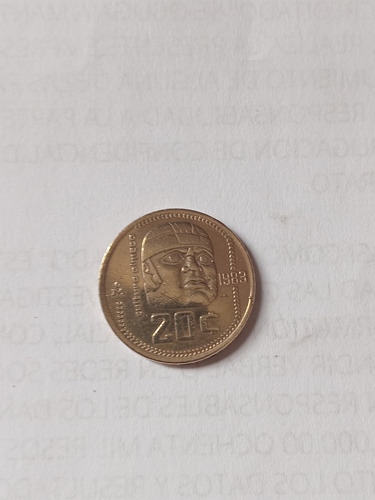 Moneda 20c Sin Sircular Intacta Error Al Encuñar Brillo Orig