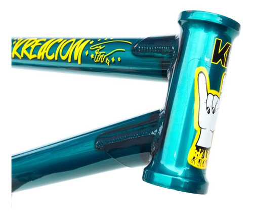 Imagen 3 de 9 de Cuadro Krow Bmx Kreaciom ¡full Cromo Street Pro! Turquesa