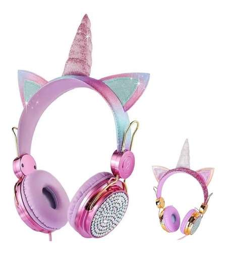 Auriculares Para Niñas Diseño Unicornio Audifonos Headphones