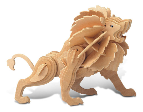 Rompecabezas 3d De León En Madera, Kit De Construcción Artes