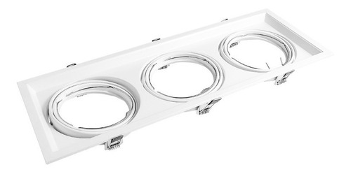 Spot De Embutir Cardanico 3 Luces Ar111 Led Blanco Negro