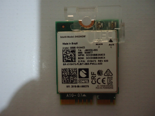 Placa Wifi Dell P75f Wireless 9462 Bluetooth 5.0 9462ngw (Usado)