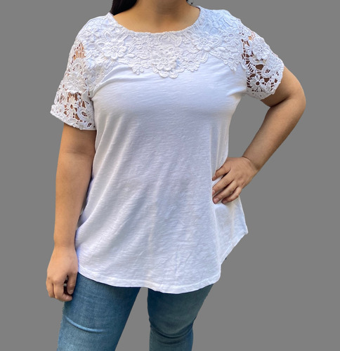 Blusa Manga Broderie Talles Grandes Importada Anaandi