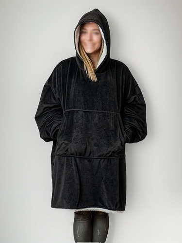 Maxi Poleron Sherpa Huggia Hoodie Bata Con Capucha Chiporro