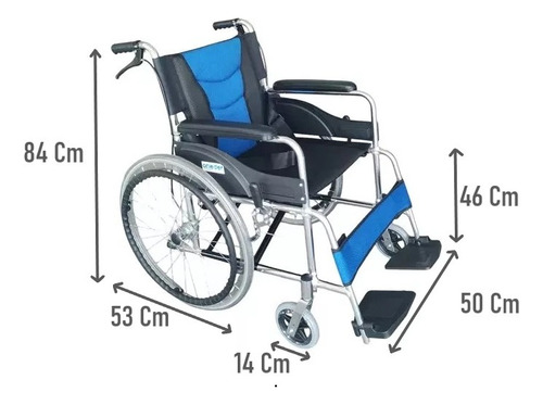 Silla De Ruedas Plegable Doble Freno Aluminio Liviana Oneder