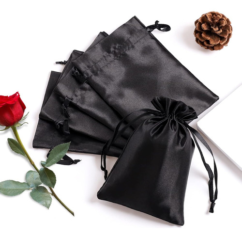 Bolsas De Regalo De Satén Con Cordón, Bolsas De Cordón De 6