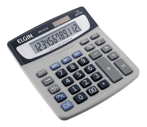 Calculadora De Mesa 12 Dígitos Mv4123 Elgin 24460 Cor Prateado