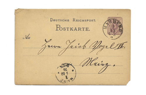Alemania 1876 Entero Postal