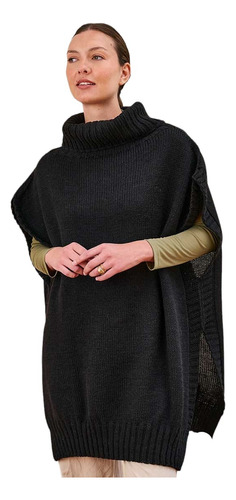 Poncho Maxi Con Cuello (prenda Sin Costuras) Mauro Sergio