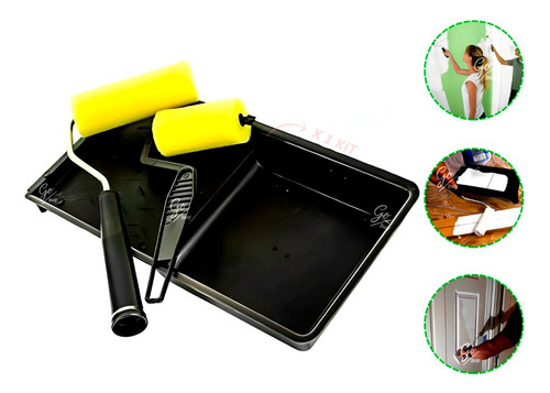 Kit Para Pintura 2 Rodillos + Bandeja Escurridor Profesional