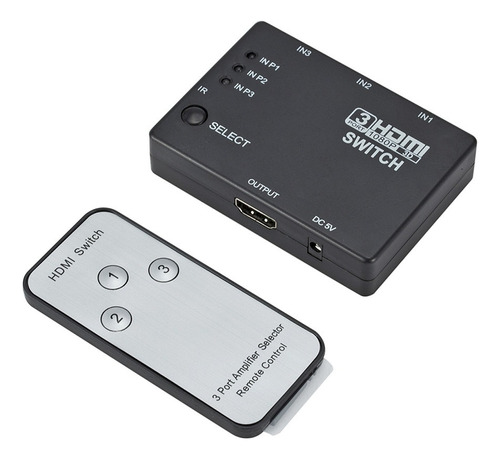 Chaveador Comutador Hdmi 3x1 Switch Controle Remoto 1080p Hd