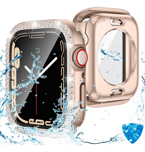 Funda 2 En Impermeable Brillante Para Watch Series 8 Y Serie