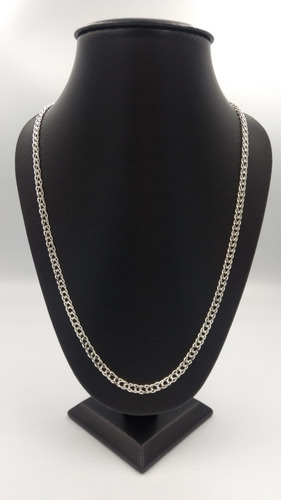 Cadena De Plata Fina 925 Caballero Tejido Doble Hombre 60cm