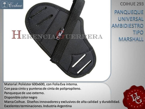 Imagen 3 de 7 de Pistolera Panqueque Universal Ambidiestro Marshall Coihue