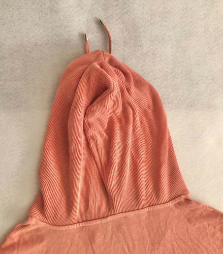 Sudadera Con Gorro Color Salmon Massimo Dutti Original (Usado)
