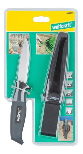 Faca C/ Lâmina Reta De Aço Com Coldre 408500 - Wolfcraft Cor Não Tem