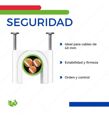100 Piezas Grapa Para Cable Coaxial Redondo De Plástico 40mm Color Blanco