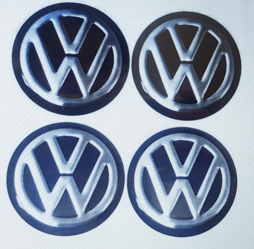 Emblema Calota 51mm Vw Pr  (4 Un)