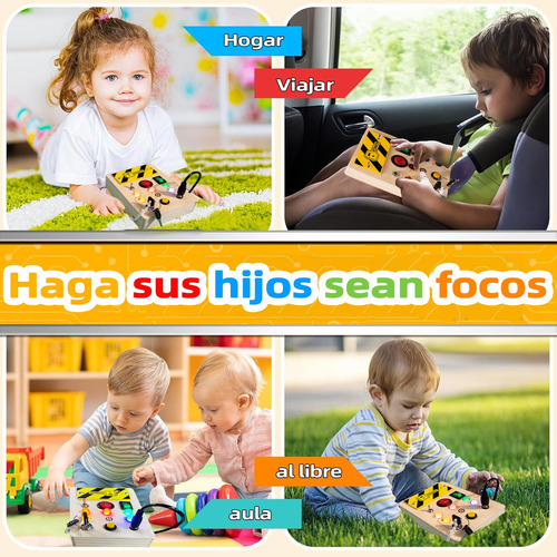 Tablero Sensorial Montessori Con Luces Led Para Niños