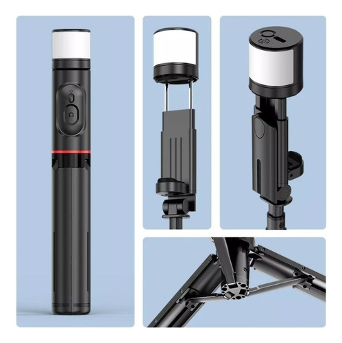 Axnen Selfies Stick Con Trípode Bluetooth Control Remoto Led