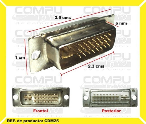 Conector Dvi Macho Aéreo Para Soldar Ref Cdm25 Computoys Sas