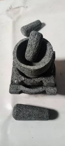 Juego de mortero y mortero de piedra/Ural/Okhli Masher/idikallu 5 pulgadas  de altura, 5 pulgadas de diámetro - Wt-6.6 lbs