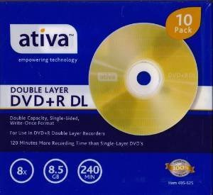 Ativa Doble Capa Dvd + R Dl 10 Noqyr