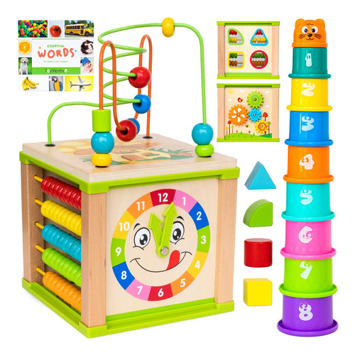 Juguete Montessori De Madera Activity Cube Toyventive De 1 A