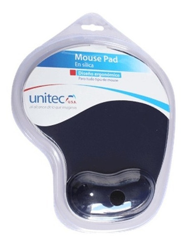 Pad Mouse Unitec Negro En Silica Diseño Ergonomico