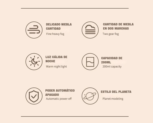 Júpiter Humidificador Aromático De Gran Niebla Con Luz Led