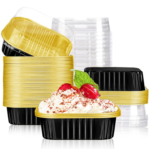 Mini Moldes Para Tartas Con Tapas, 12.3 Oz, 12.2 Fl Oz, 50 U