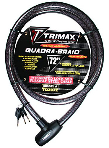 Candado De Cable Trimax Trimaflex Integrado Con Llave, 6 Pie