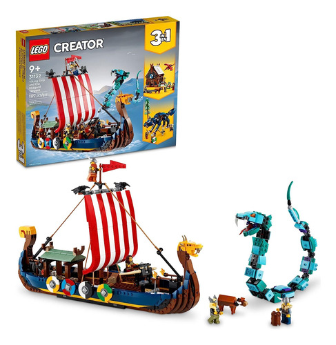 Juego De Construcción De Figuras De Barco Y Serpiente Lego