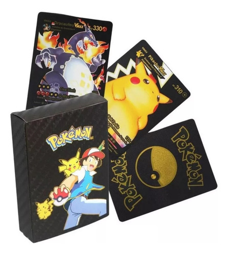 Pokémon 55 Cartas Pokemon Negras Con Caja Juego Niños