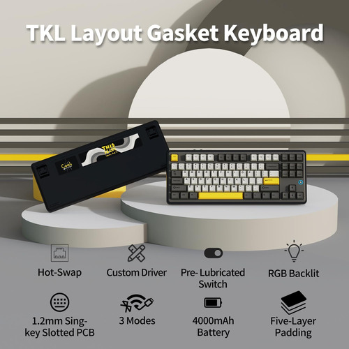 Ajazz Ak870 Tkl Hot Swap Junta Montaje Mecánico Teclado Mecá