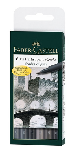 Marcadores Faber Castell Pitt Artist Pen B Art Shades X6 Uni