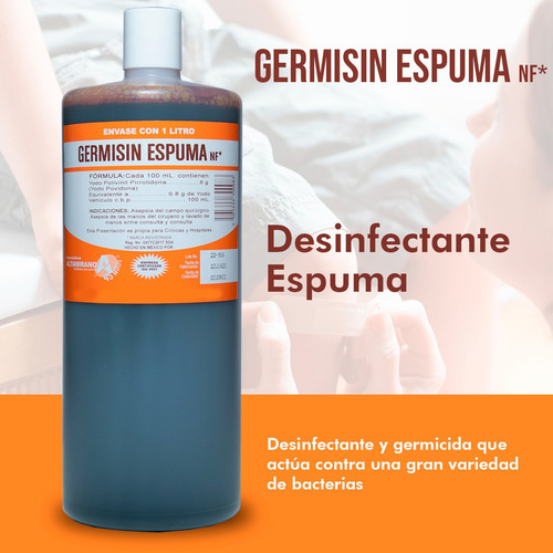 Desinfectante Solución Antiséptica Yodopovidona Germisin 1 L