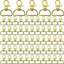 Comprar 100 Ganchos Giratorios Dorado En D, Mosquetón Llavero 25mm