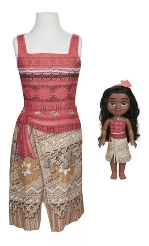 Mega Princesa Moana Grande + Fantasia Moana Premium Infantil