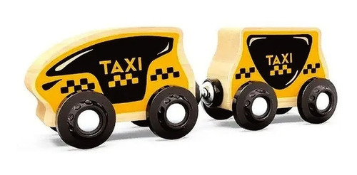 Imagen 1 de 3 de Trencity Pack Personajes Vehiculos Imantados C/ Vagon Madera Color Madera Personaje Taxi Drive