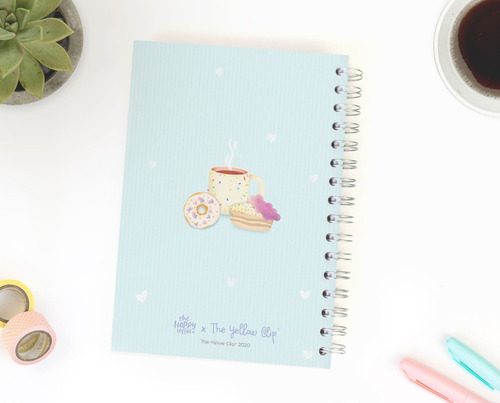 Libreta Espiral Pasta Dura Con Stickers, Tipo Bullet Journal