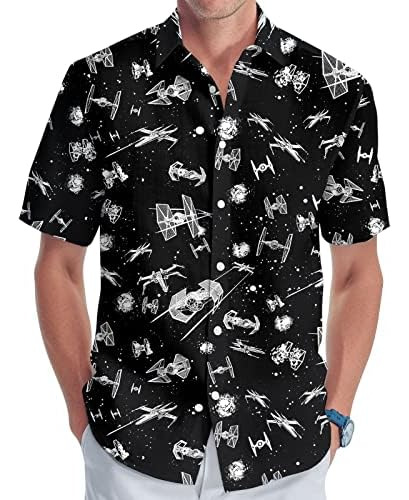 Camisa Hawaiana De Naves Espaciales Para Hombres, Camisa Con