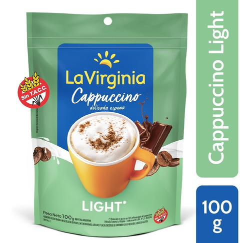 La Virginia Cappuccino Light Dp Sin Tacc 100grs Pack 6 Unid