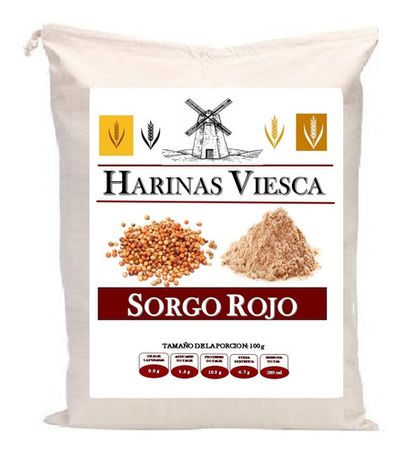 50 Kg Harina De Sorgo Rojo Para Pan, Galletas Y Postres. 