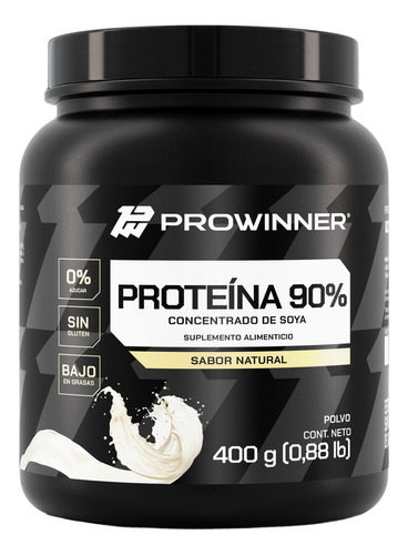 Proteína 90% Concentrado De Soya Polvo (400 Gr) - Prowinner Sabor Natural