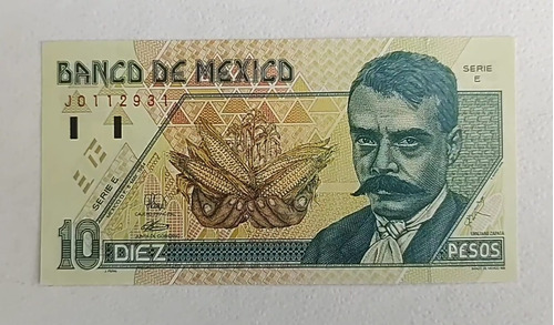 Billete De Mexico 10 Pesos Zapata Unc