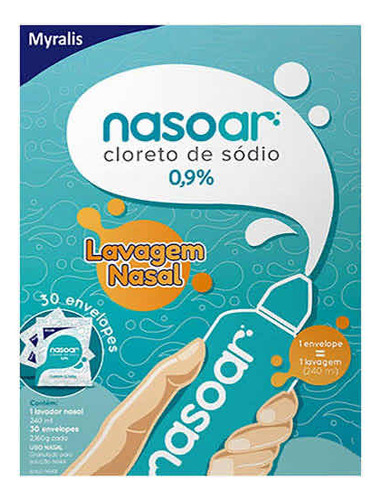Lavador Nasal Nasoar 30 Envelopes Cor Água