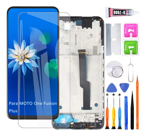 Pantalla Para Moto One Fusion+ Plus Display Con Marco