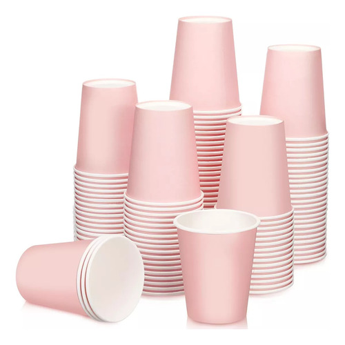Vaso Stendy Polipapel 8 Onzas Descartable Pack X10 Unidades Color Rosa Pastel